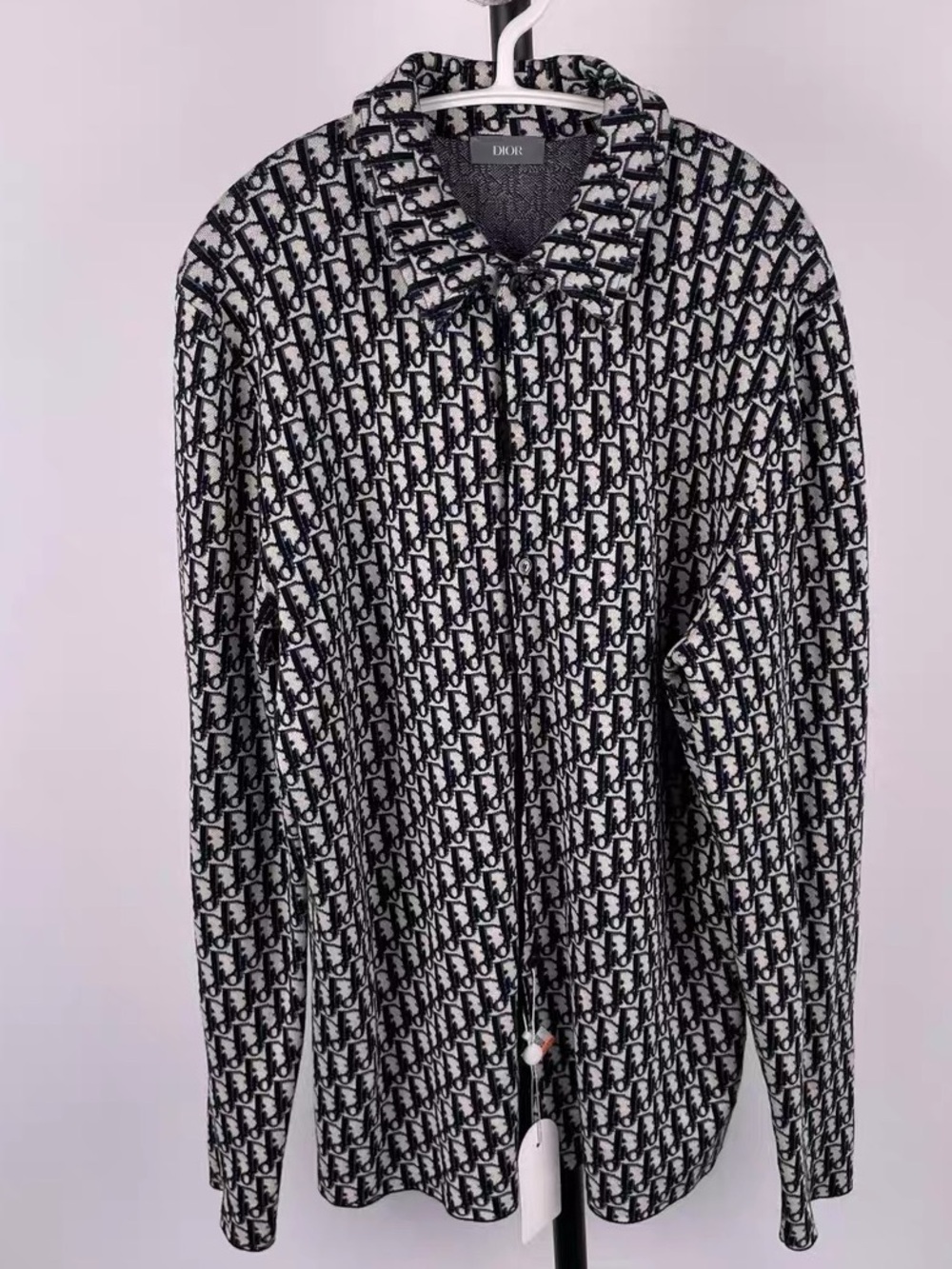 Dior Knit Top in Black, White & Blue Monogram
